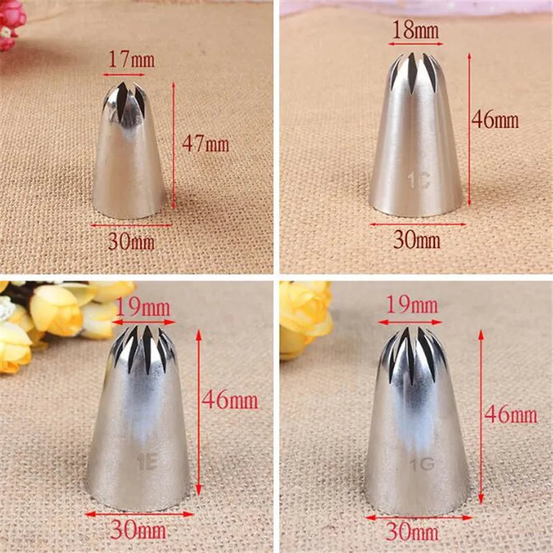 DecorBites™ Large Stainless Steel Pastry Tips Set for Cake Decorating and Baking