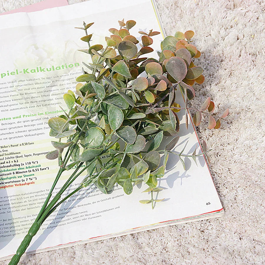 DecorBites™ Green Eucalyptus Branch: Faux Leaves for Home & Wedding Decor