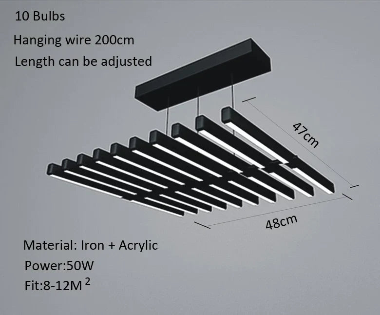 DecorBites™ LED Chandelier: Modern Art Pendant Light for Living/Dining Room, Office, Bar