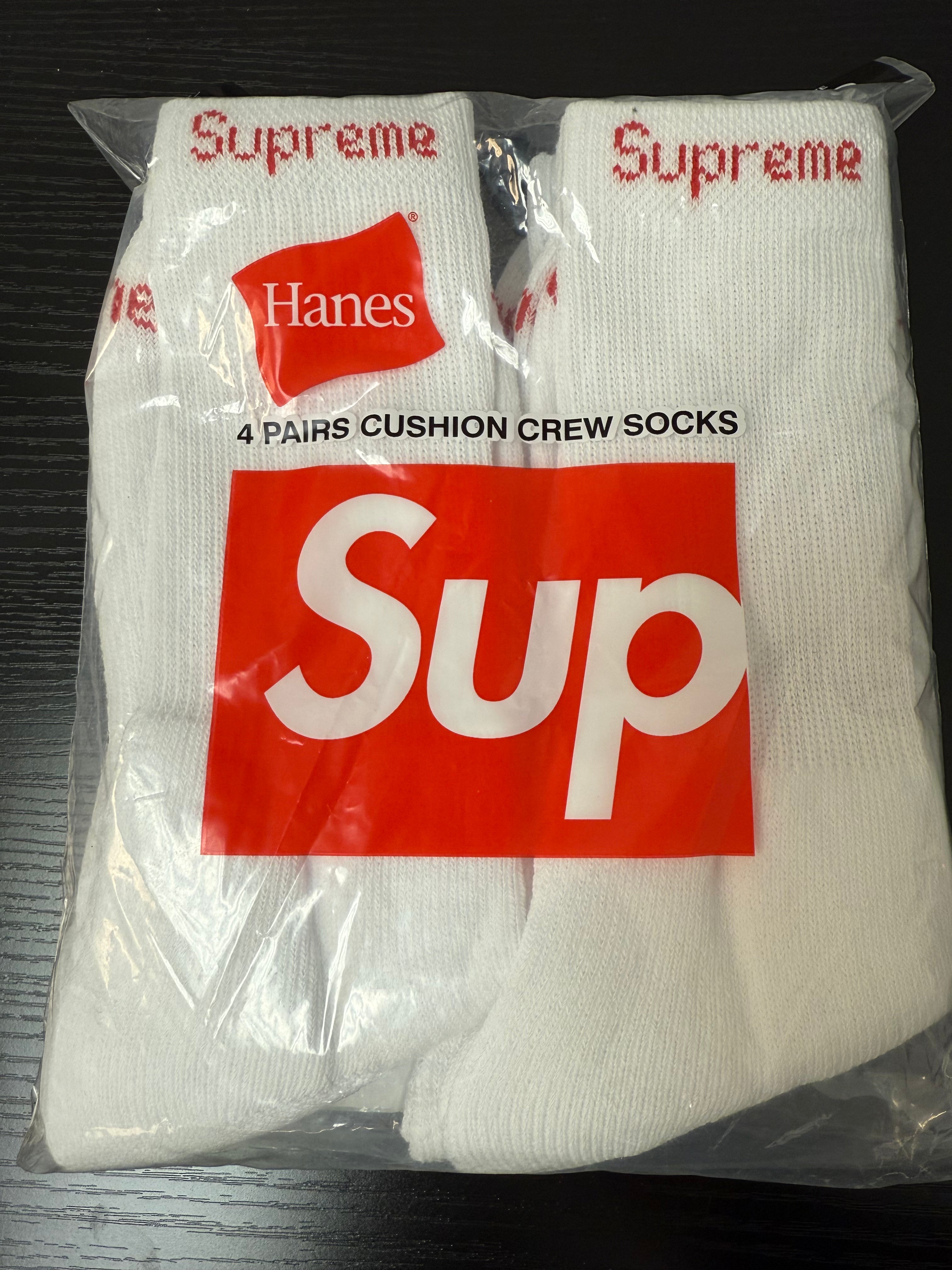 NEW Supreme x Hanes Crew Socks (4 Pack) 'White'