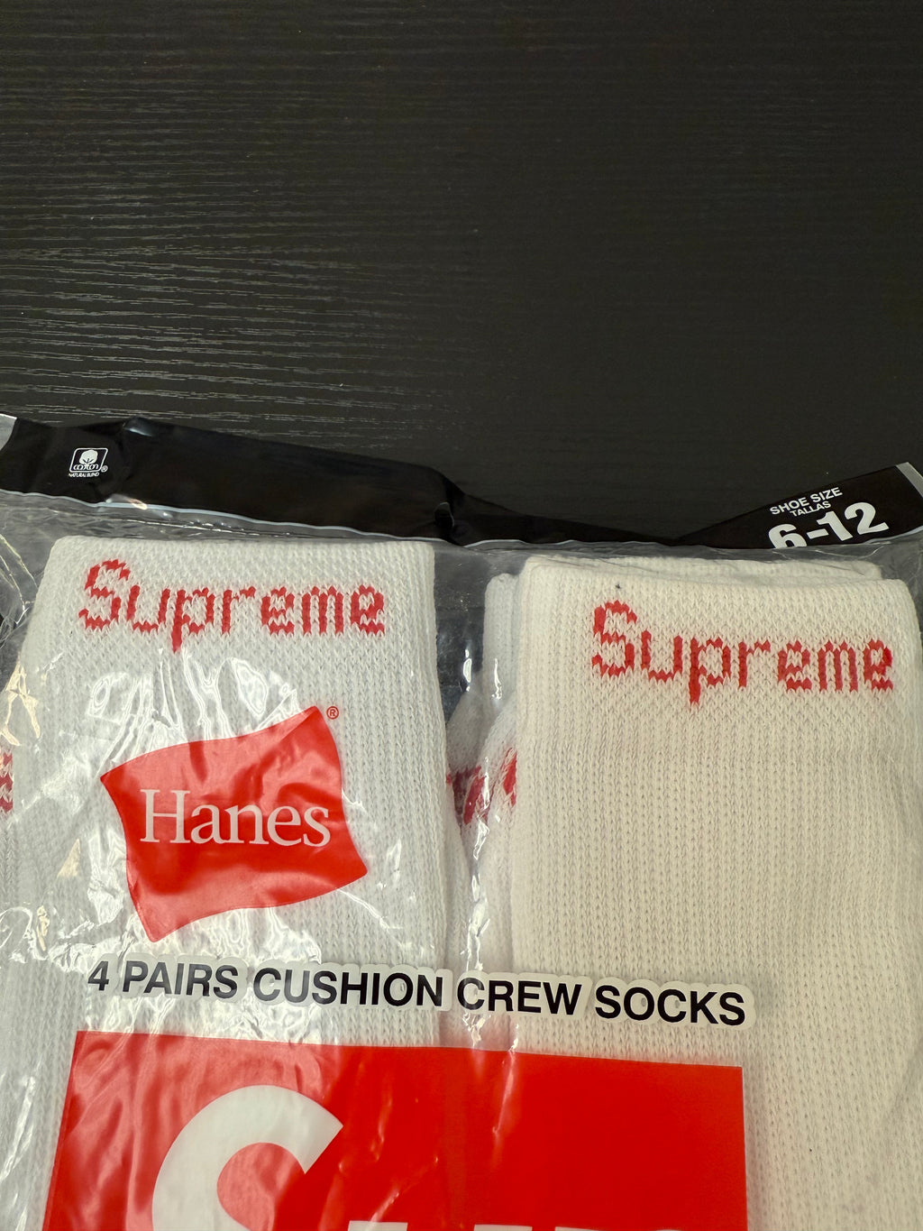 NEW Supreme x Hanes Crew Socks (4 Pack) 'White'