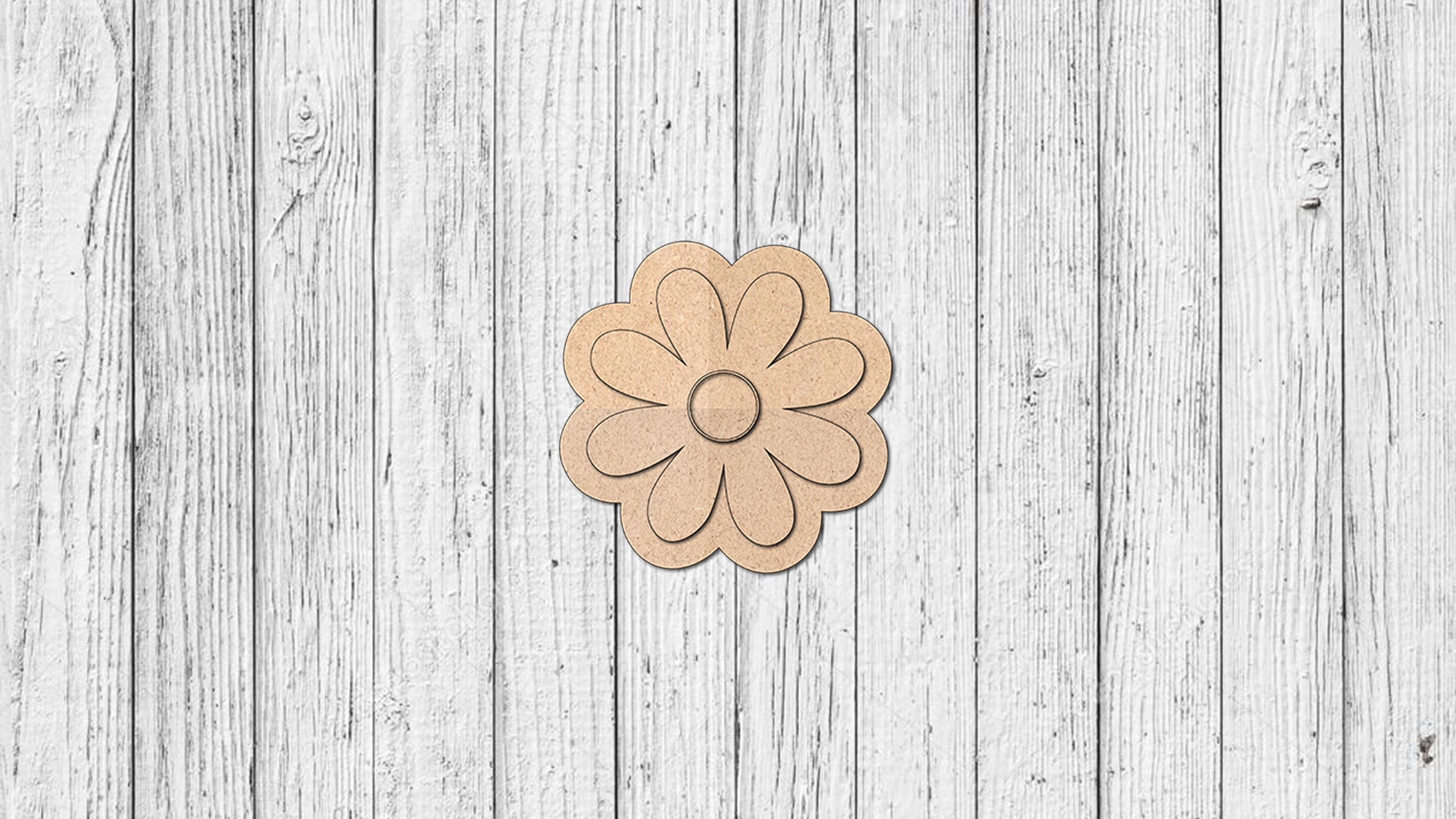 Interchangeable Welcome Porch Leaner - Flower - Unfinished Accent