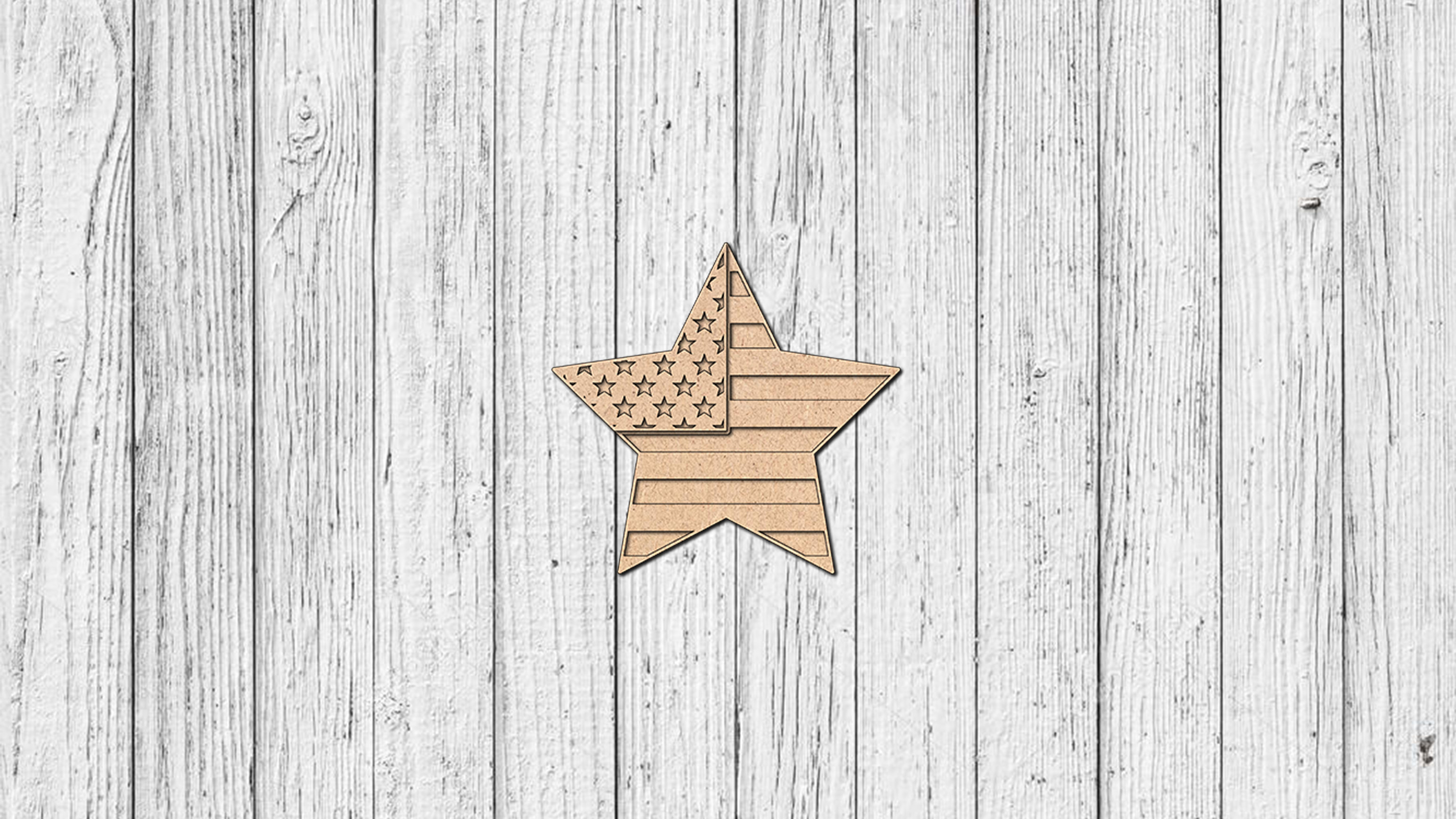 Interchangeable Welcome Porch Leaner - Patriotic Star - Unfinished Accent