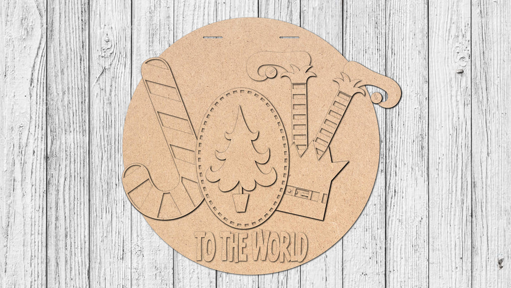JOY to the world Elf Door Hanger - DIY Unfinished Kit - Lvl 2