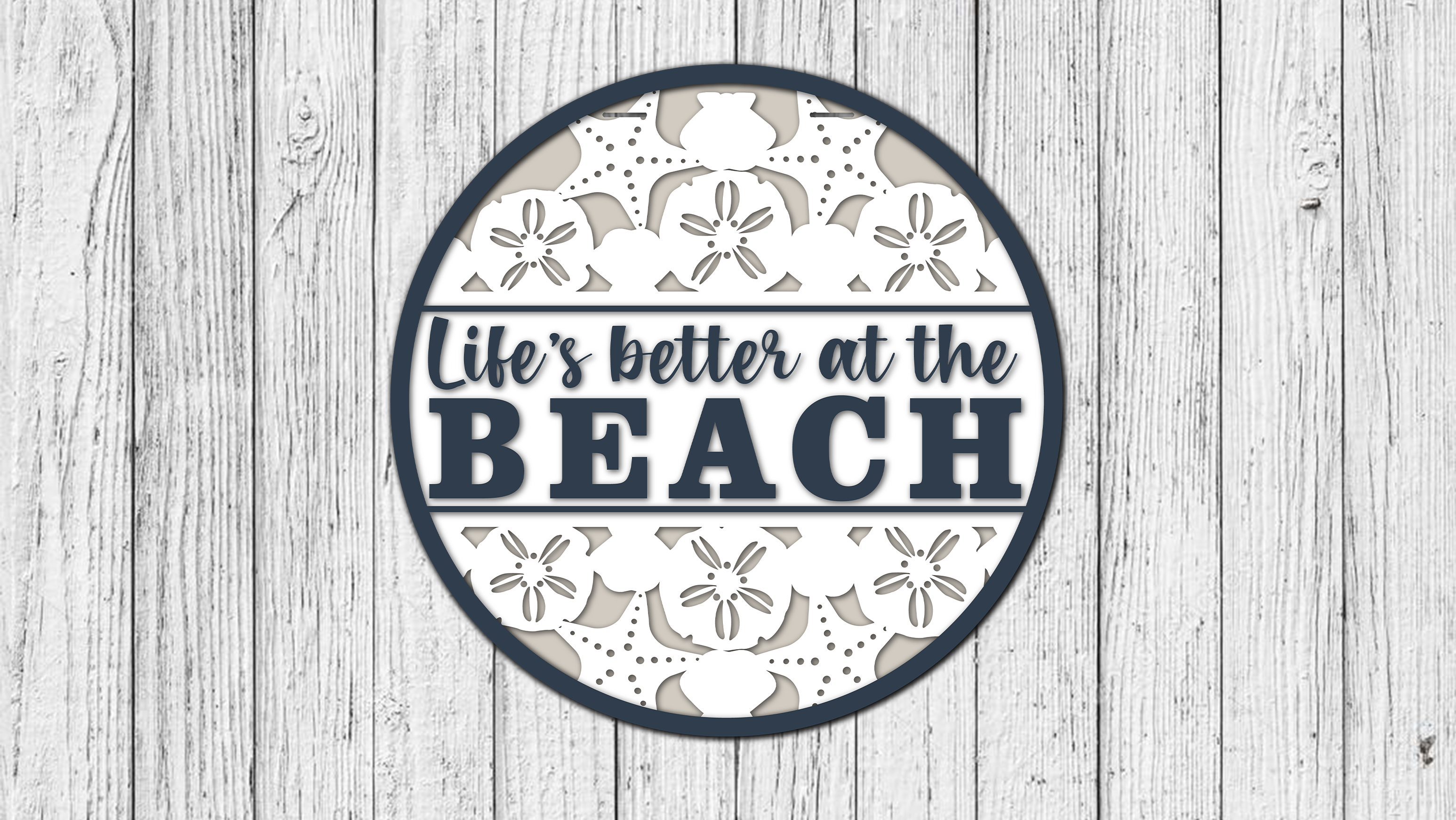 Life Is Better Beach Shells  Door Hanger - DIY Unfinished Kit - Lvl 1