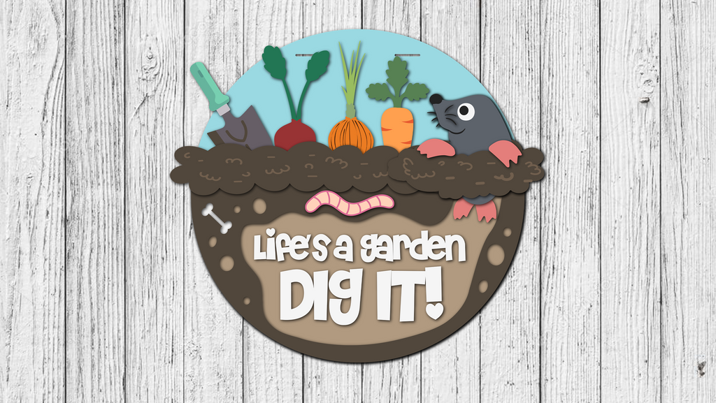 Life's a Garden Dig It! Mole Door Hanger - DIY Unfinished Kit - Lvl 3