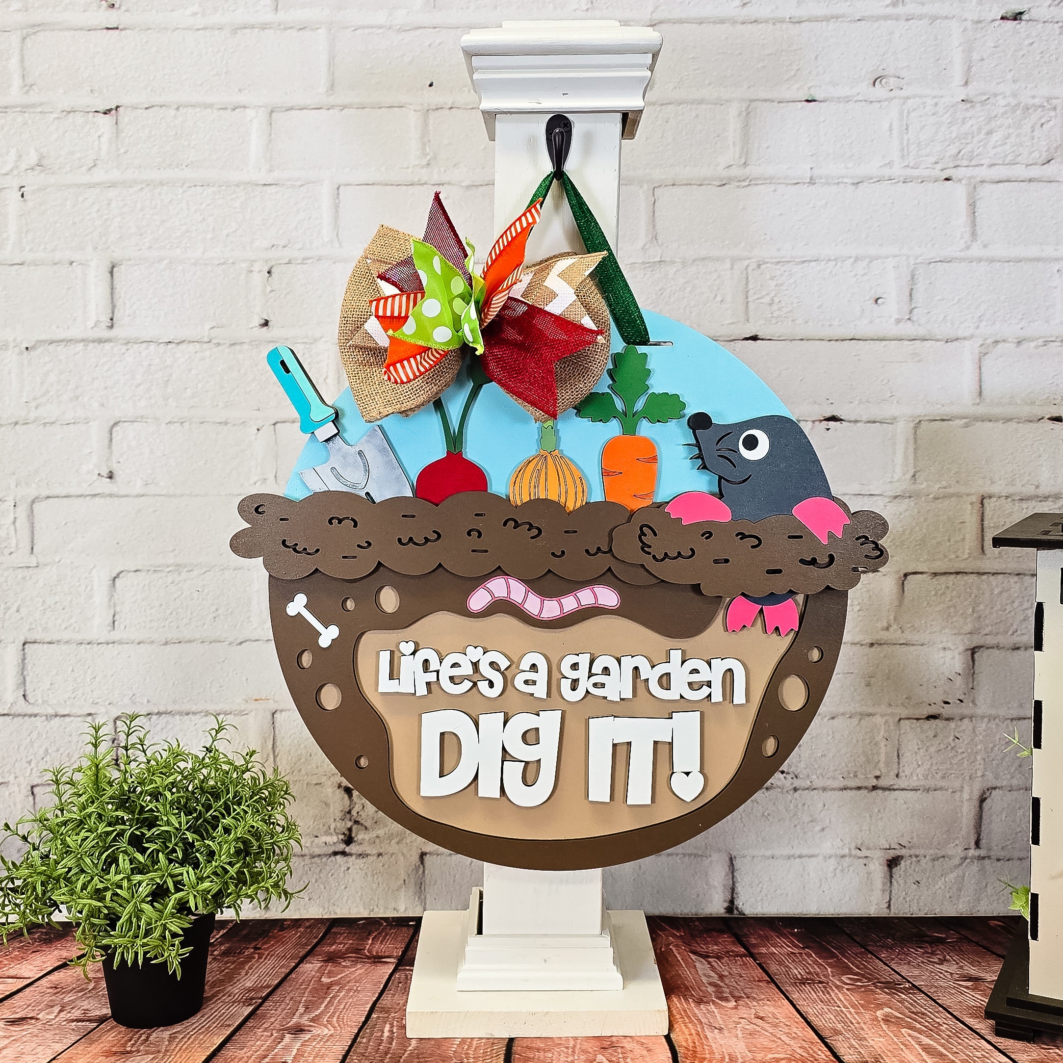 Life's a Garden Dig It! Mole Door Hanger - DIY Unfinished Kit - Lvl 3
