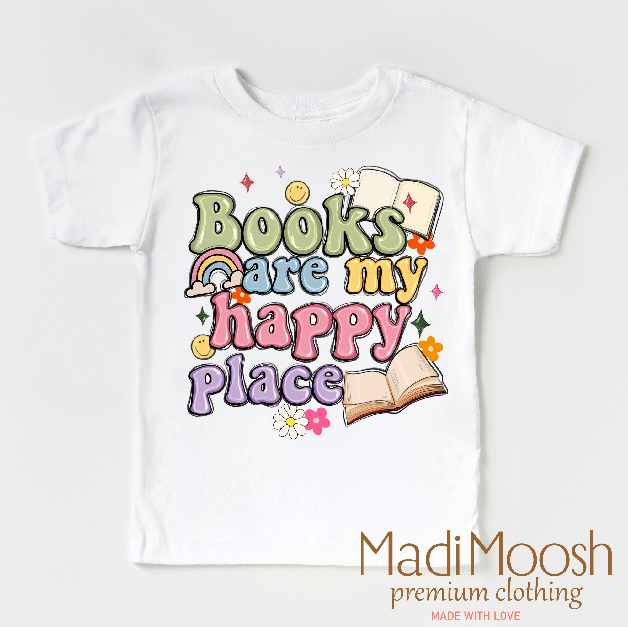 Books Are My Happy Place Shirt - Reading Tee