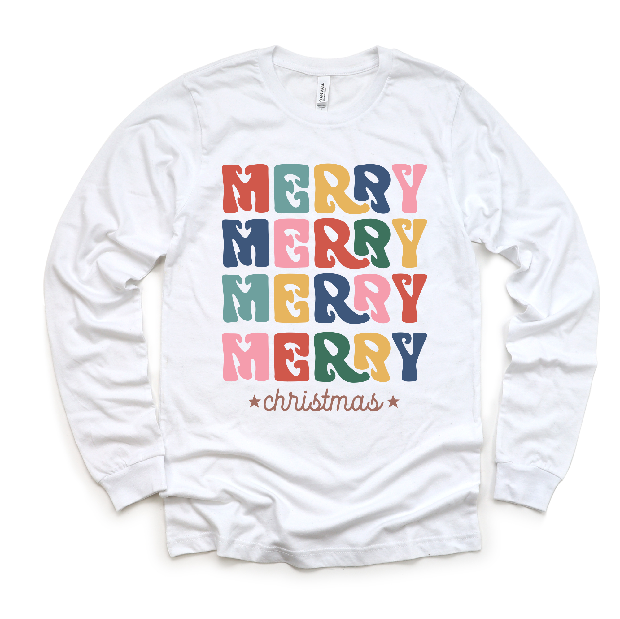 Boho Merry Merry Merry Christmas Shirt -  Long Sleeve Tees & Sweatshirts