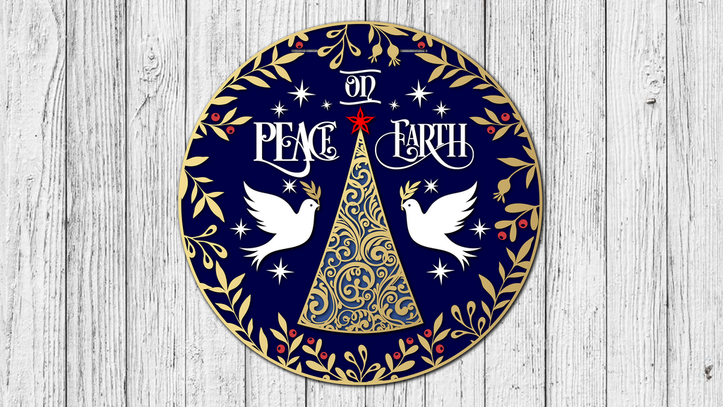 Peace On Earth Door Hanger - DIY Unfinished Kit - Lvl 1