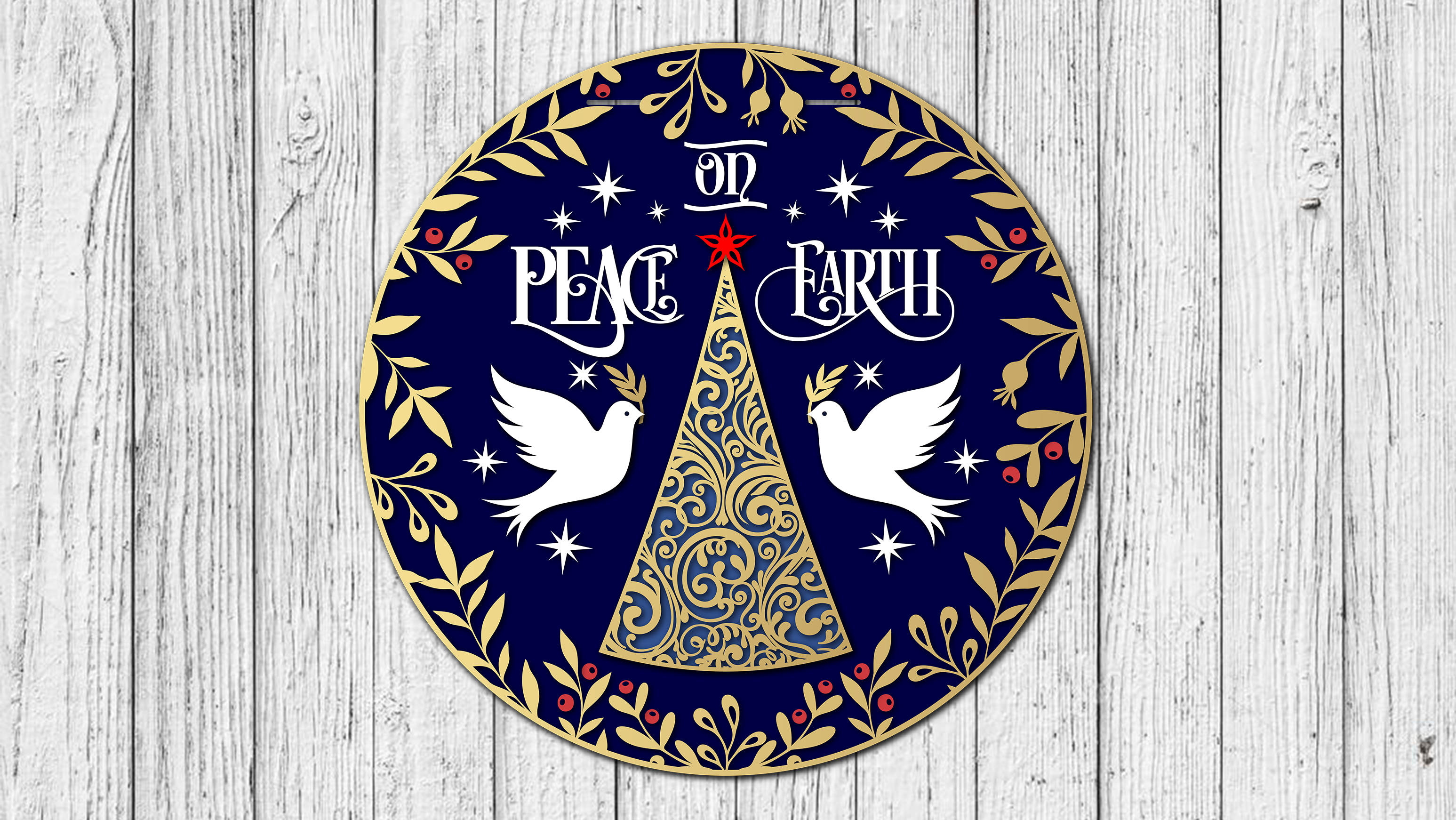 Peace On Earth Door Hanger - DIY Unfinished Kit - Lvl 1