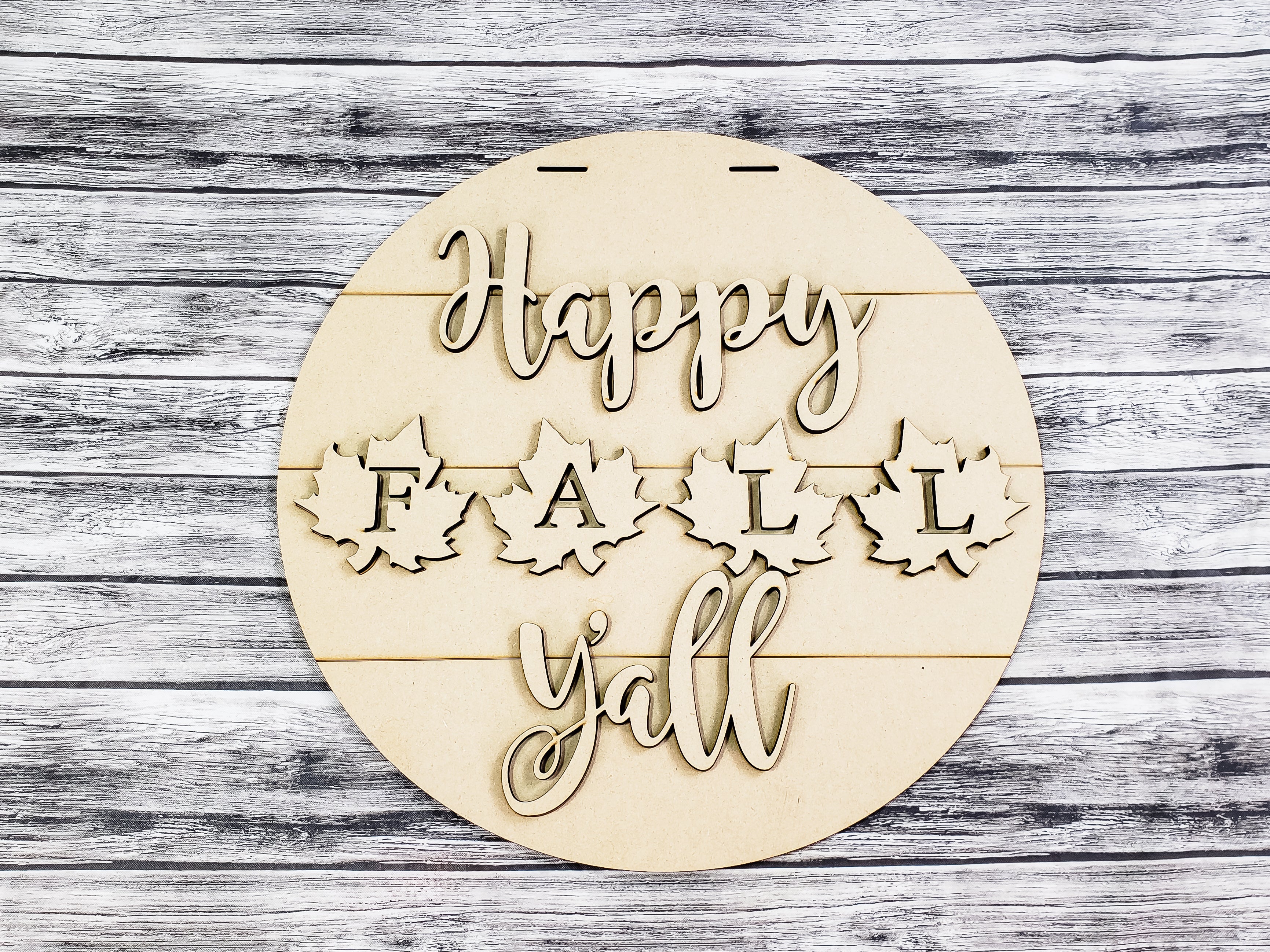 Happy FALL Y'all Leaves 18inch Door Hanger Unfinished Kit
