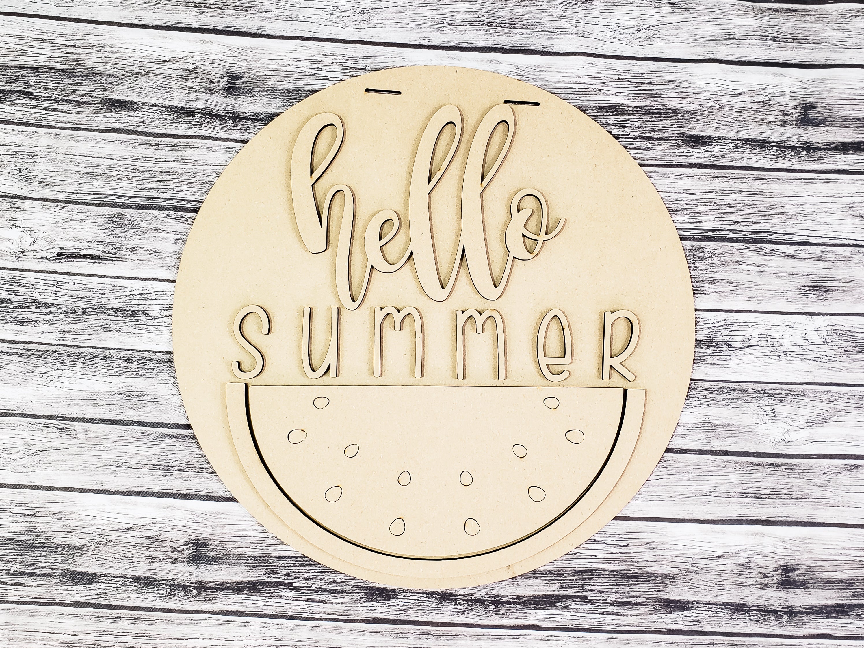 3D hello Summer Watermelon Door Hanger Unfinished Kit