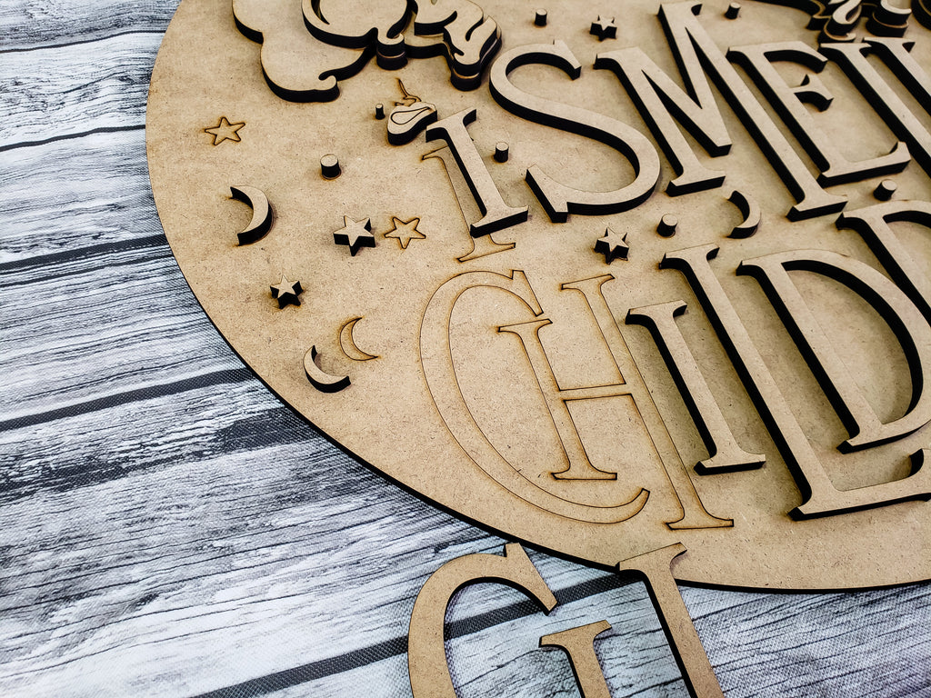 3D I Smell Children Hocus Pocus Door Hanger Unfinished Kit