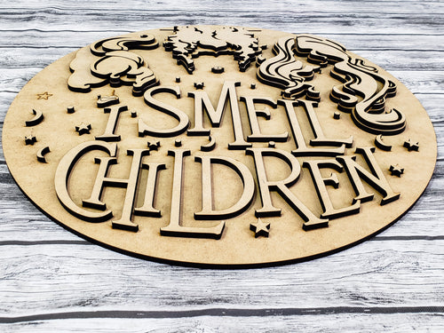 3D I Smell Children Hocus Pocus Door Hanger Unfinished Kit