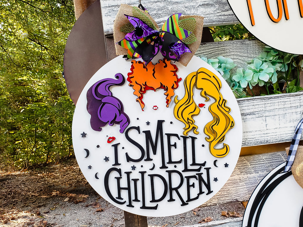 3D I Smell Children Hocus Pocus Door Hanger Unfinished Kit
