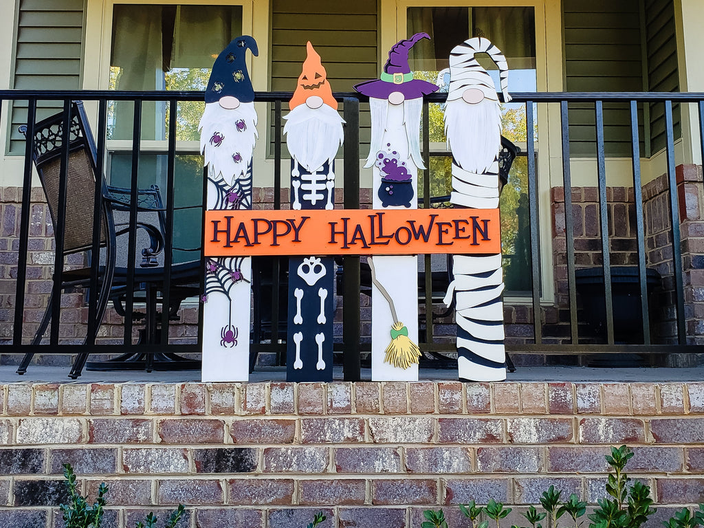 3D Happy Halloween Gnome Porch Leaner Unfinished Kit