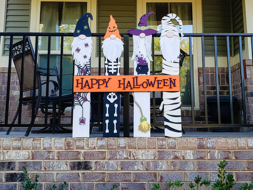 3D Happy Halloween Gnome Porch Leaner Unfinished Kit