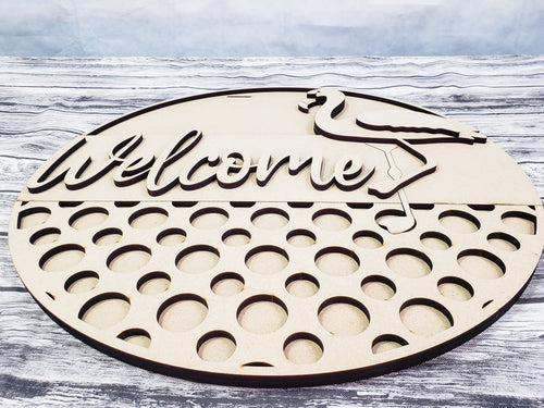 3D Flamingo Welcome Door Hanger Unfinished Kit