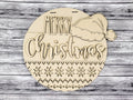 Merry Christmas Santa Hat and Sweater Door Hanger Unfinished Kit