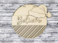 Believe Hat and Candy Cane Pattern Door Hanger Unfinished Kit