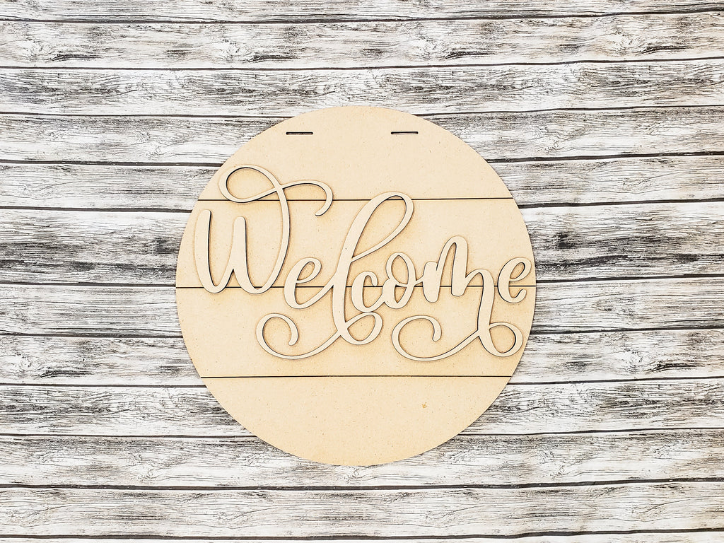 Fancy Welcome Door Hanger Unfinished Kit
