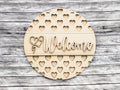 Welcome Large Heart Pattern Door Hanger Unfinished Kit