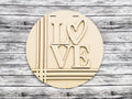LOVE Stacked Stripes Door Hanger Unfinished Kit
