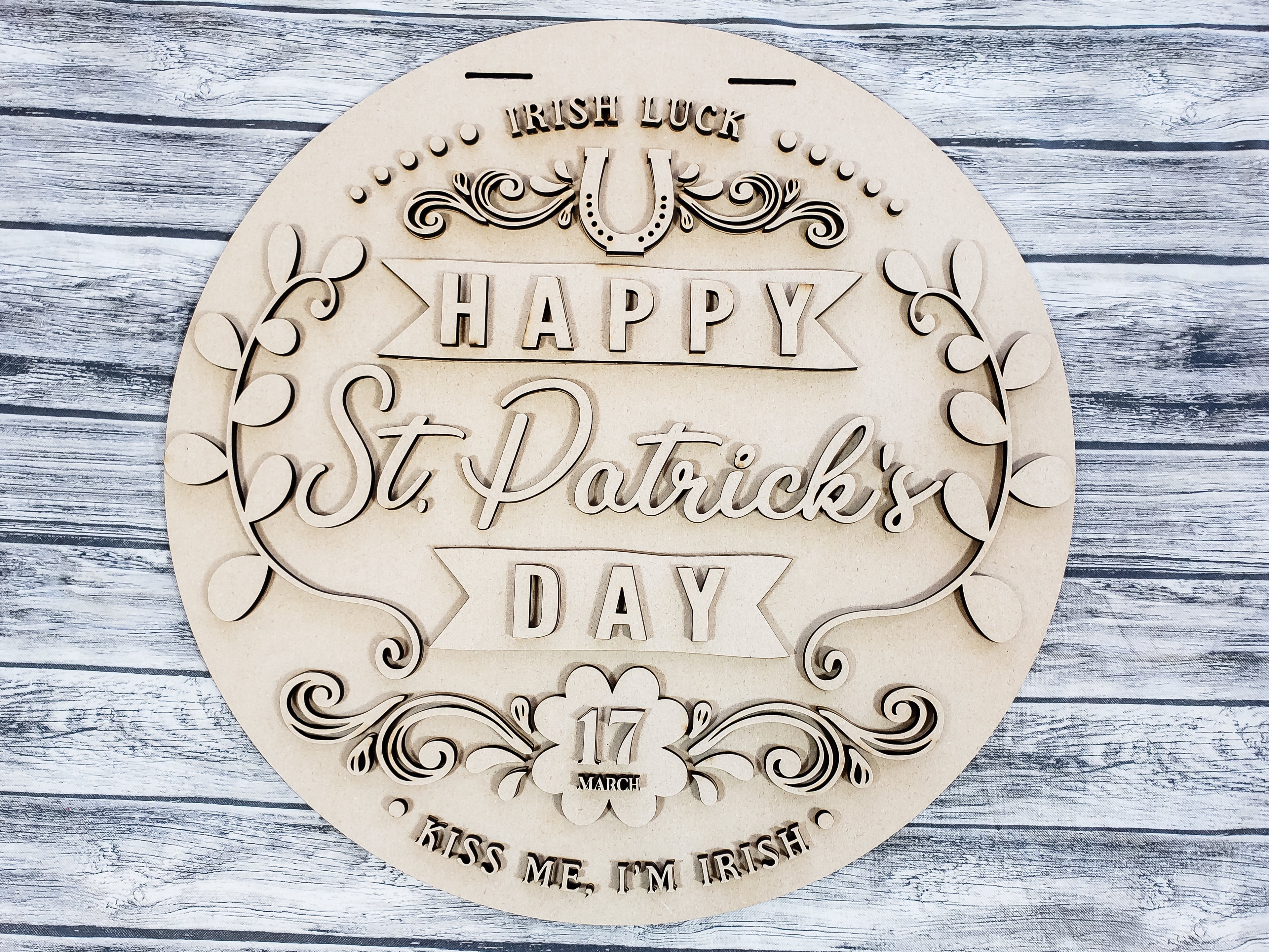 Irish Luck St Patrick's Day Door Hanger Unfinished Kit