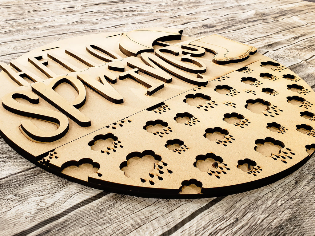 Welcome Spring Umbrella Door Hanger Unfinished Kit