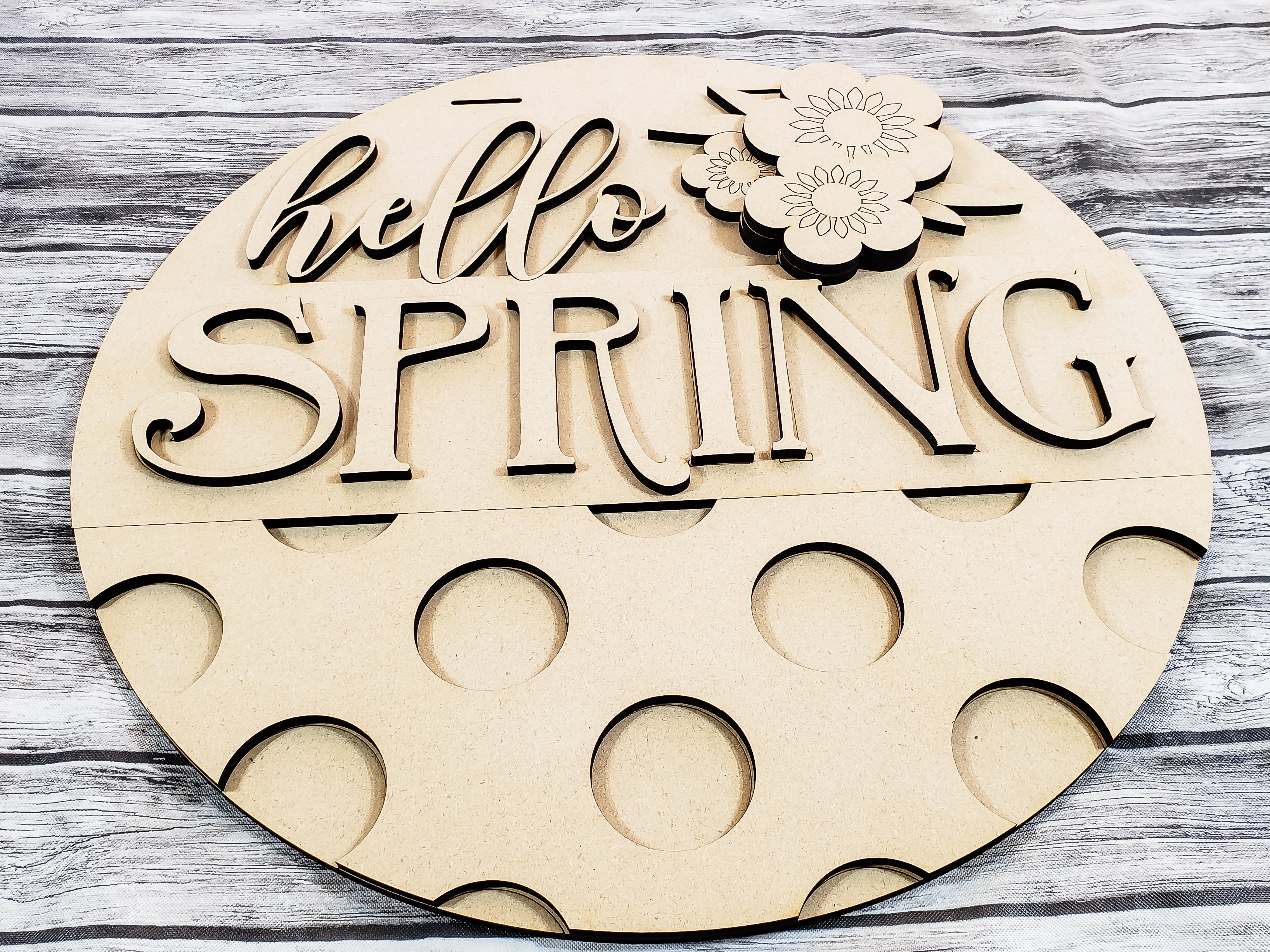 Hello Spring Polka Dots Door Hanger Unfinished Kit