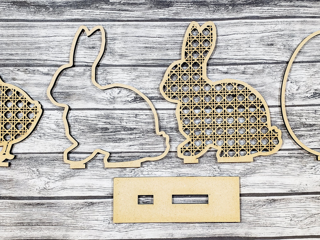 Rattan Easter Standing Chick Bunny Egg