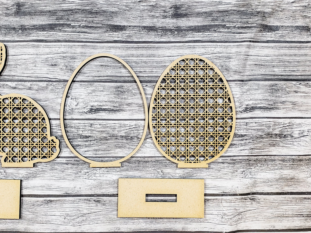 Rattan Easter Standing Chick Bunny Egg