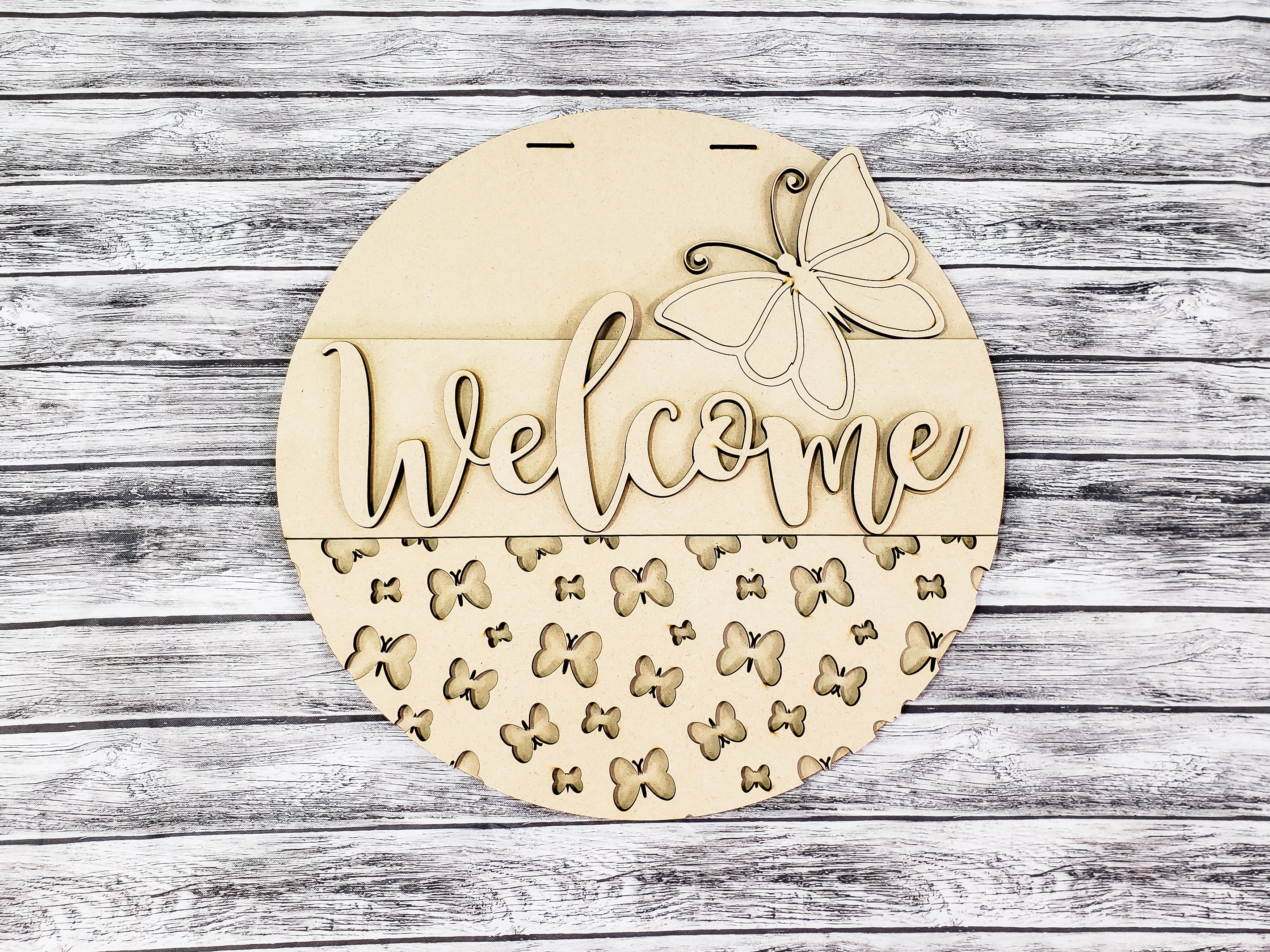 Welcome Butterfly Door Hanger Unfinished Kit