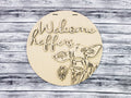 Welcome Heifers w/ Cow Holding Flower Door Hanger Unfinished Kit