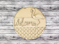 3D Flamingo Welcome Door Hanger Unfinished Kit