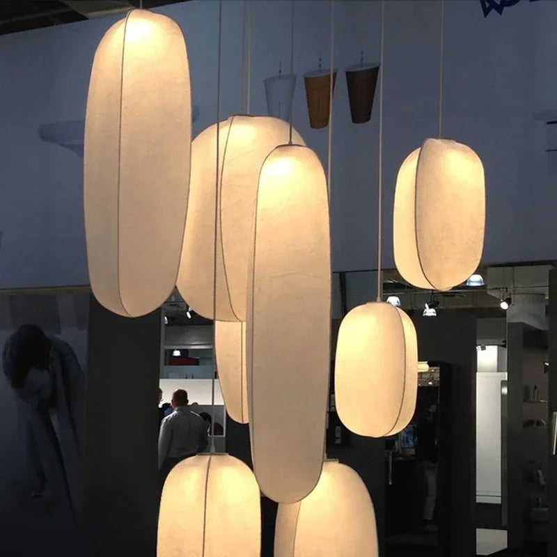 DecorBites™ Japanese Silk Pendant Lights for Wabi Sabi Nordic Chandeliers and Home Decoration
