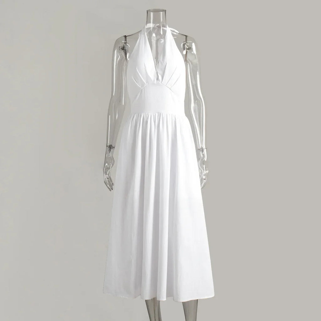 2025 New Women Summer Cotton Long Dress Sleeveless Sexy V-Neck Boho Maxi Dress Loose Style Long Dress Vestidos Clothes