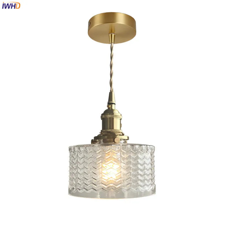 DecorBites™ Green Glass LED Hanging Light Fixture Copper Socket Modern Pendant Lamp