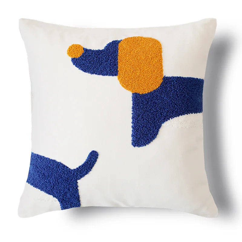 DecorBites™ Luxe Blue Tufted Pillowcase Embroidered Decor for Home Sofa 45x45cm 30x50cm