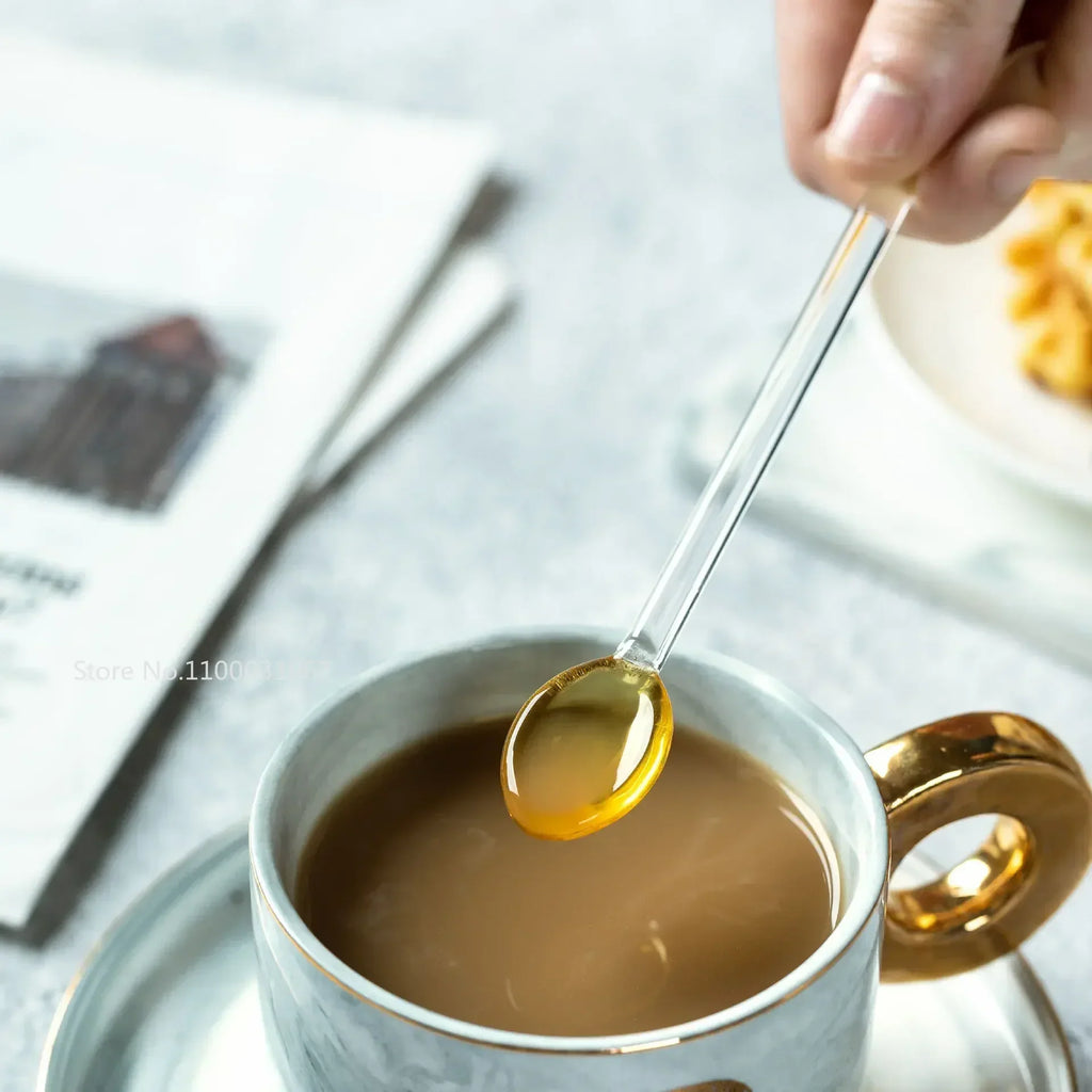 DecorBites™ Heat-resistant Glass Spoon Set for Coffee, Dessert & Seasoning Jar, Tea Spoon