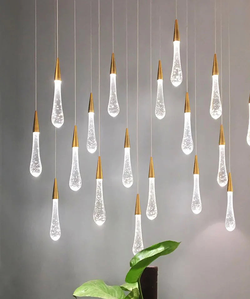 DecorBites™ Gold Crystal Pendant Light: European Luxury LED Bar Lamp