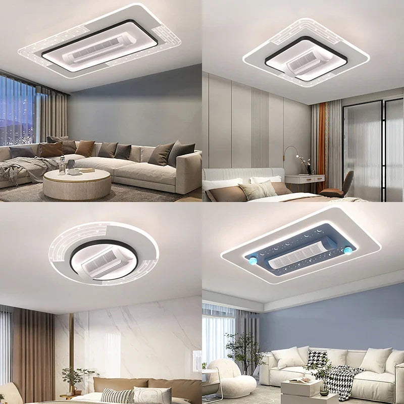DecorBites™ LED Bladeless Ceiling Fan with Remote Control for Modern Living Room