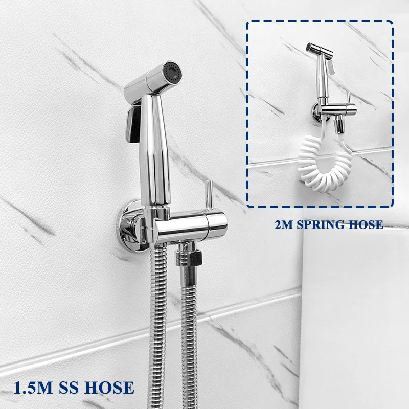 DecorBites™ Gold Bidet Faucet Handheld Sprayer Single Cold Water Tap Hygienic Toilet Shower