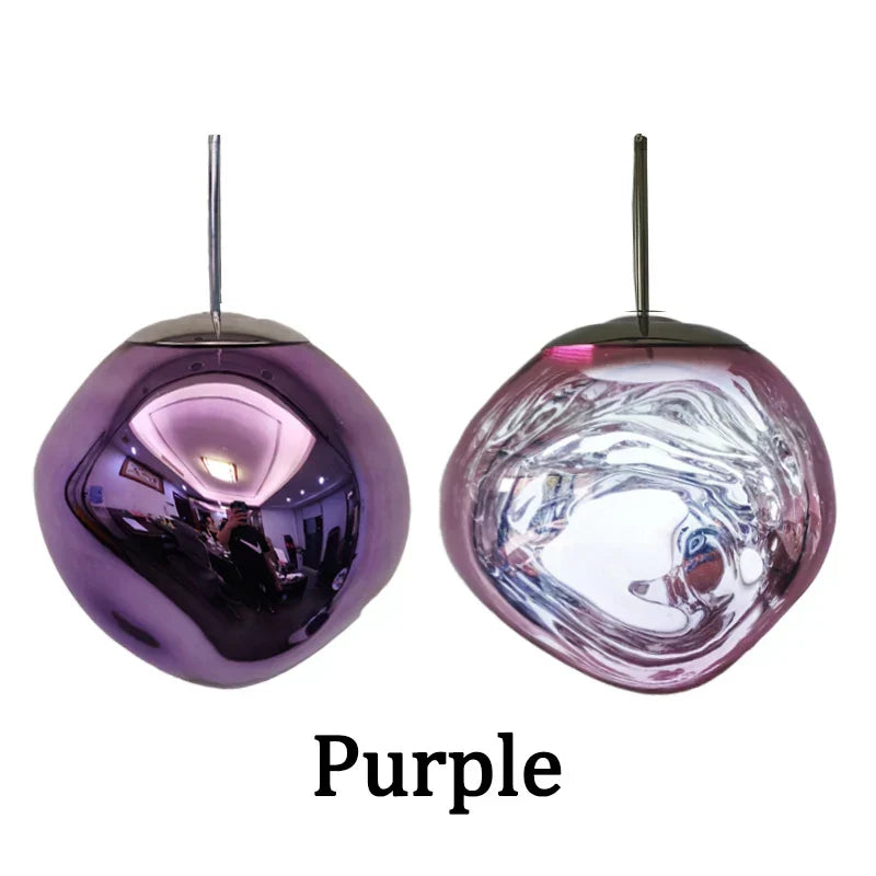 Golden glass lava led pendant light living room chandelier