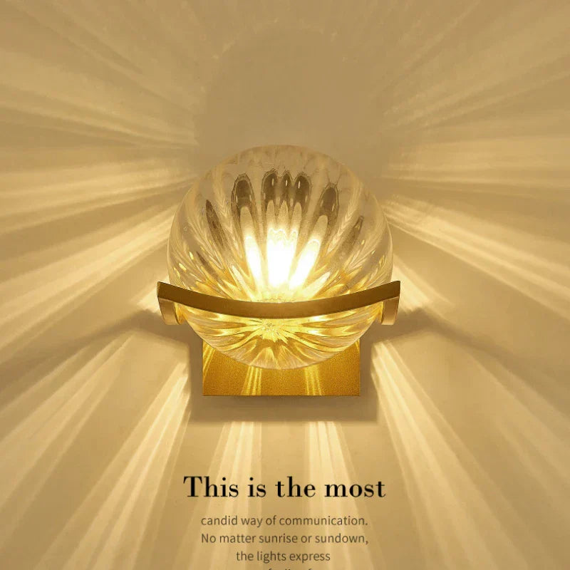 DecorBites™ Gold Glass Ball Wall Lamp for Modern Indoor Lighting Décor