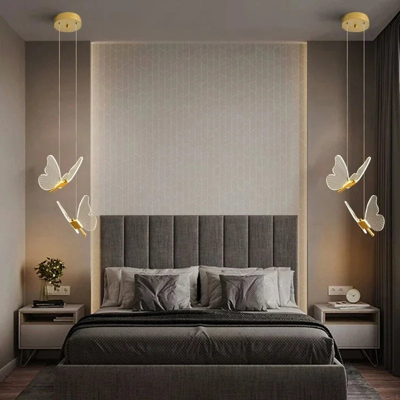 DecorBites™ LED Chandelier: Modern Butterfly Design, Acrylic, Exhibition Hall, Staircase, Bedroom Night Lamp Lighting Fixtures