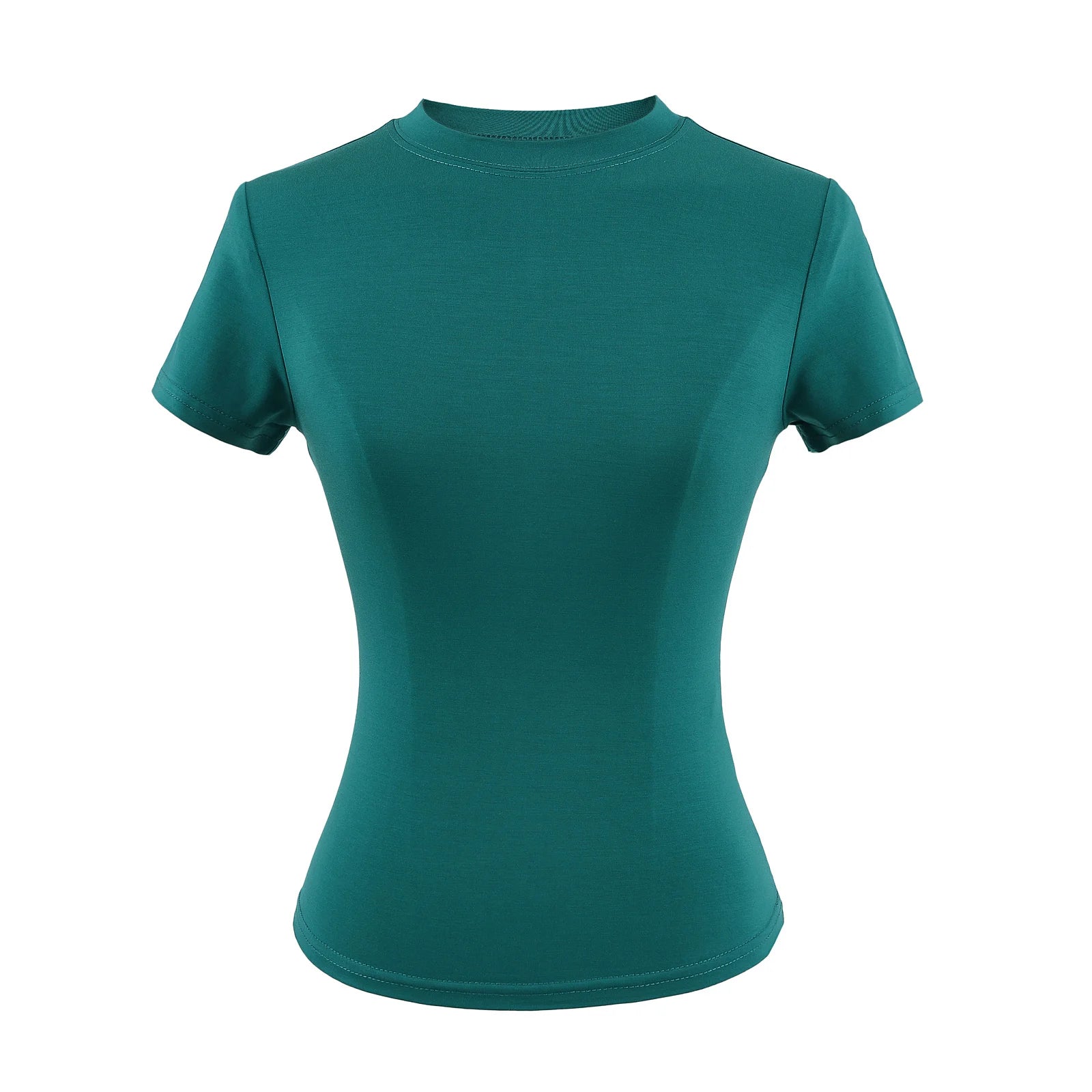 2024 New High Quality Casual T shirt Sexy Slim Short Sleeves Fashion Trend Solid Women Clothing y2k Tops