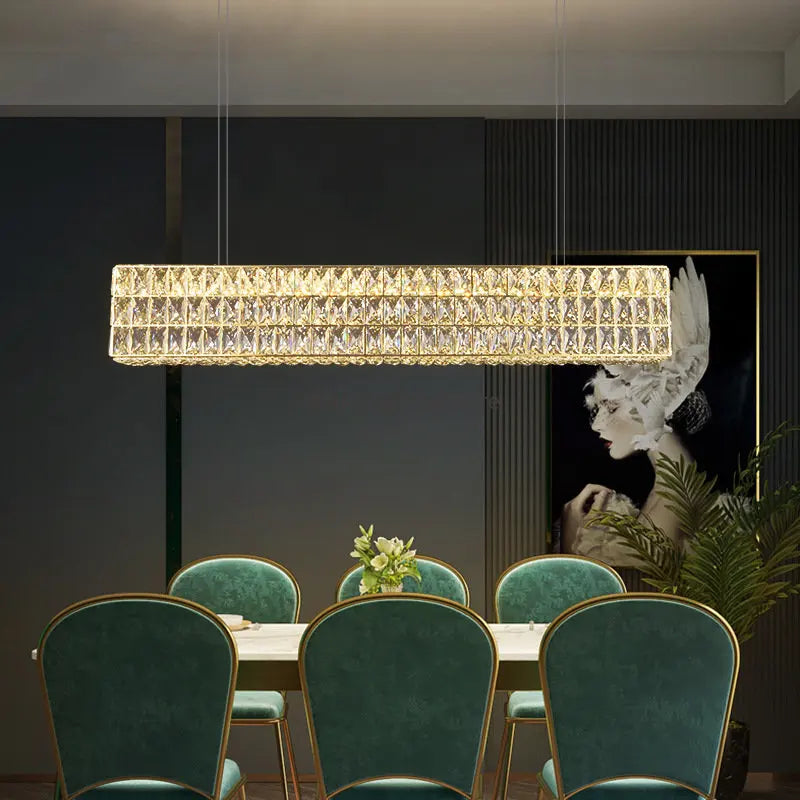 DecorBites™ K9 Crystal Ring Pendant Light: Deluxe LED Interior Decoration for Living Room, Bedroom & Restaurant