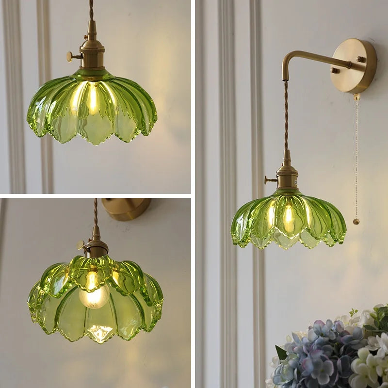 DecorBites™ Green Glass Knob Switch LED Wall Lights for Kitchen, Bedroom, Living Room